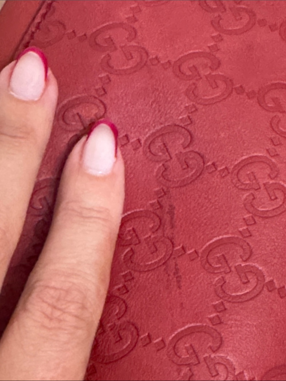 Gucci Red Monogram Leather Hobo Shoulder Bag - Picture 16 of 16